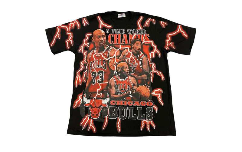 Chicago Bulls 6 Times Champ NBA Lightning Tee Street Couture