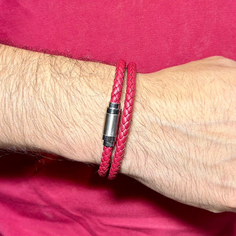 Magnet Double Wrap Bracelet " Ruby "