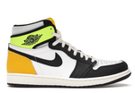 Jordan 1 Retro High White Black Volt University Gold