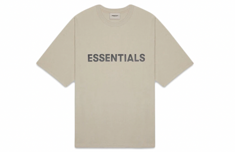 Fear of God Essentials Boxy T-Shirt Applique Logo Olive/Khaki